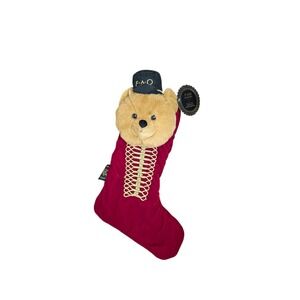 FAO Schwartz Solider Teddy Bear‎ Plush Christmas Stocking NEW
